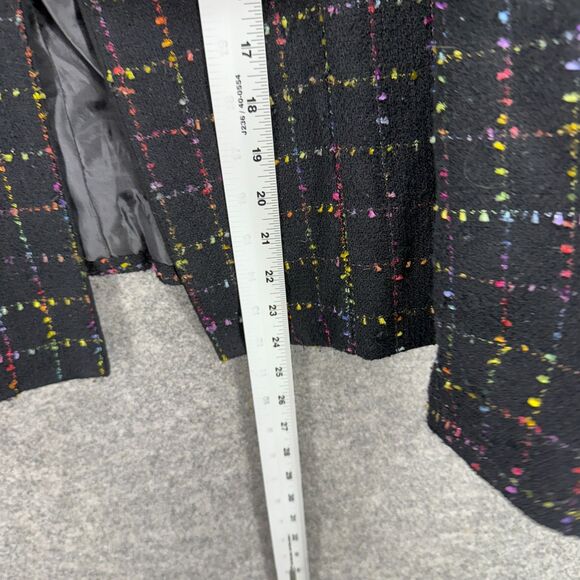 Studio I Blazer Women 12P Petite Black Plaid Open Front Long Sleeve Lined Casual - Picture 6 of 7